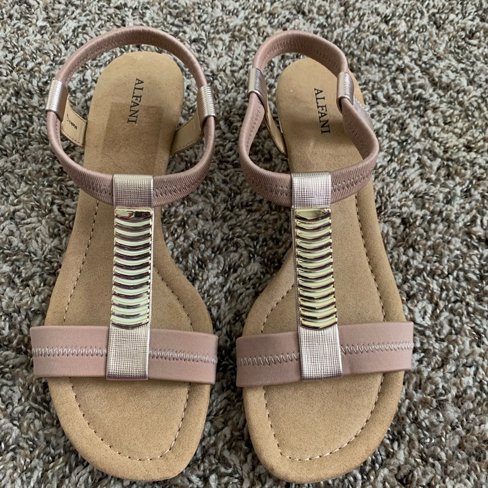 ALFANI rose gold women’s sandals